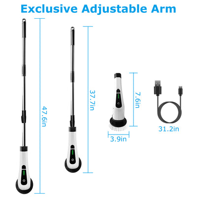 Rechargeable bathroom power scrubber with brush heads